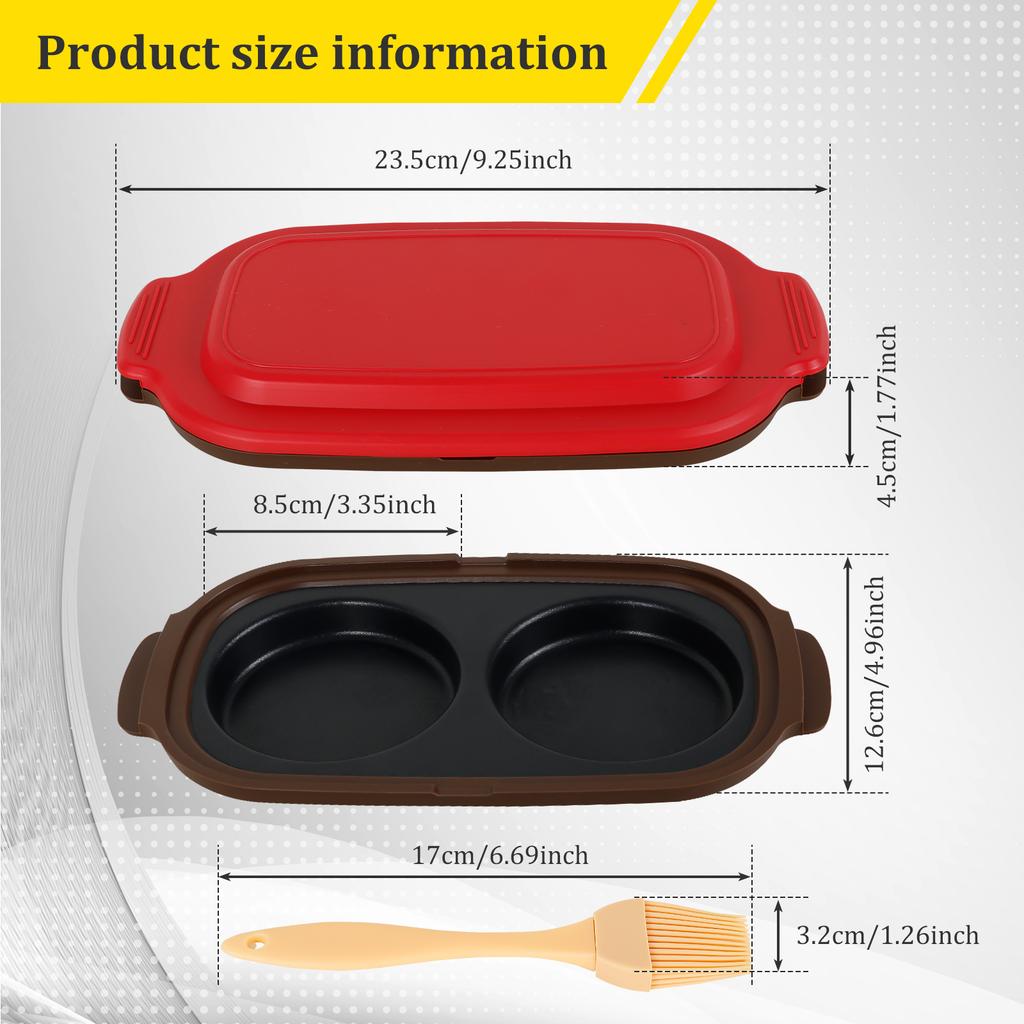 Microwave Egg Cooker 2 Cavity Silicone Microwavable Egg Poacher and Fryer for Breakfast Sandwiches Dishwasher Safe 2 Cavity