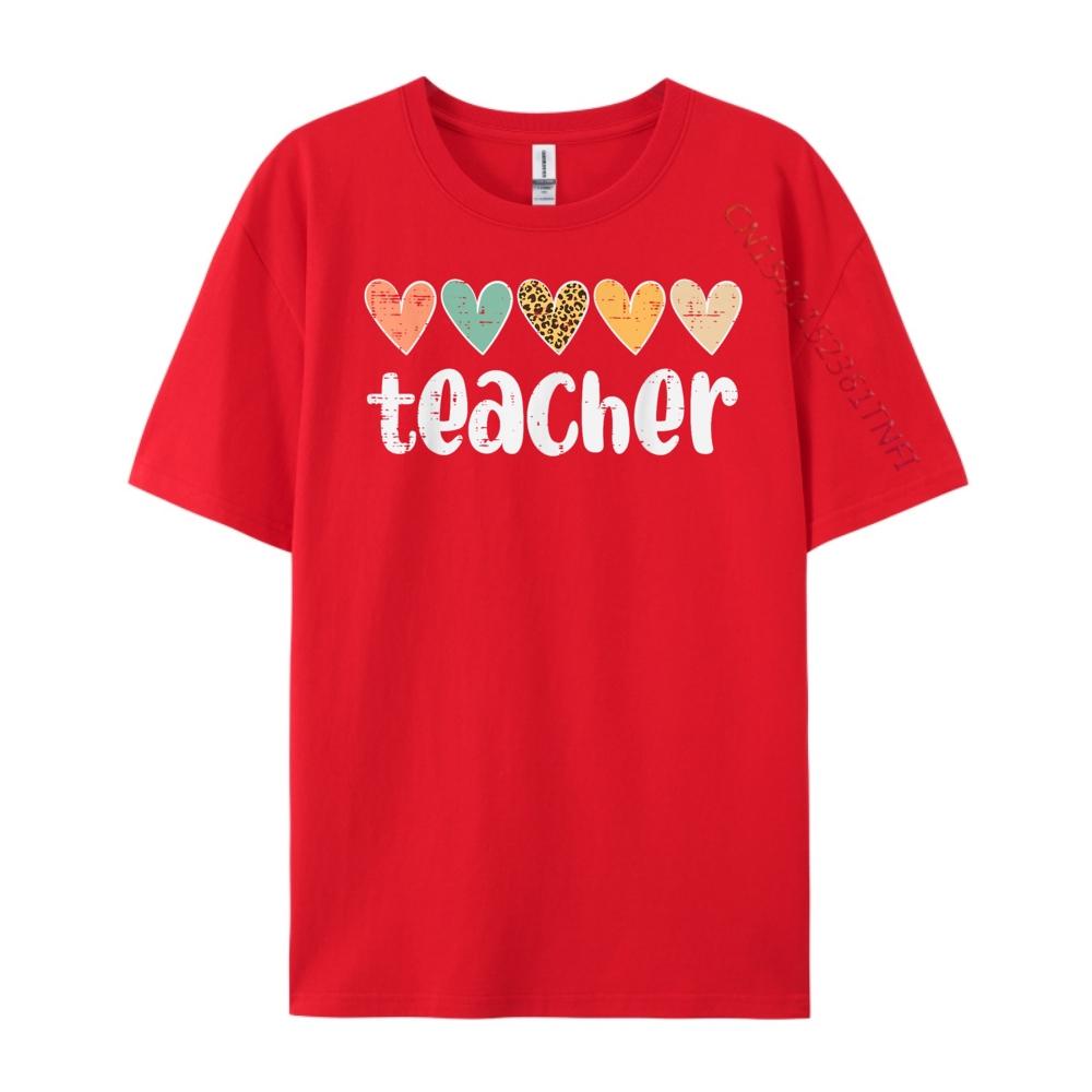 Teacher Hearts Leopard Love Appreciation Educator Women Designer Clothes Men Tshirt Tee Shirt HOLIDAYS S