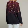 Women's Fashion Long Sleeve Print V-Neck Button Loose Cardigan Top