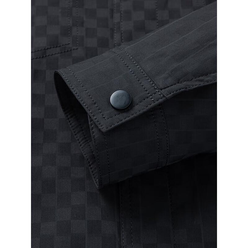 ROMON Men's Chessboard Lapel Workwear Jacket