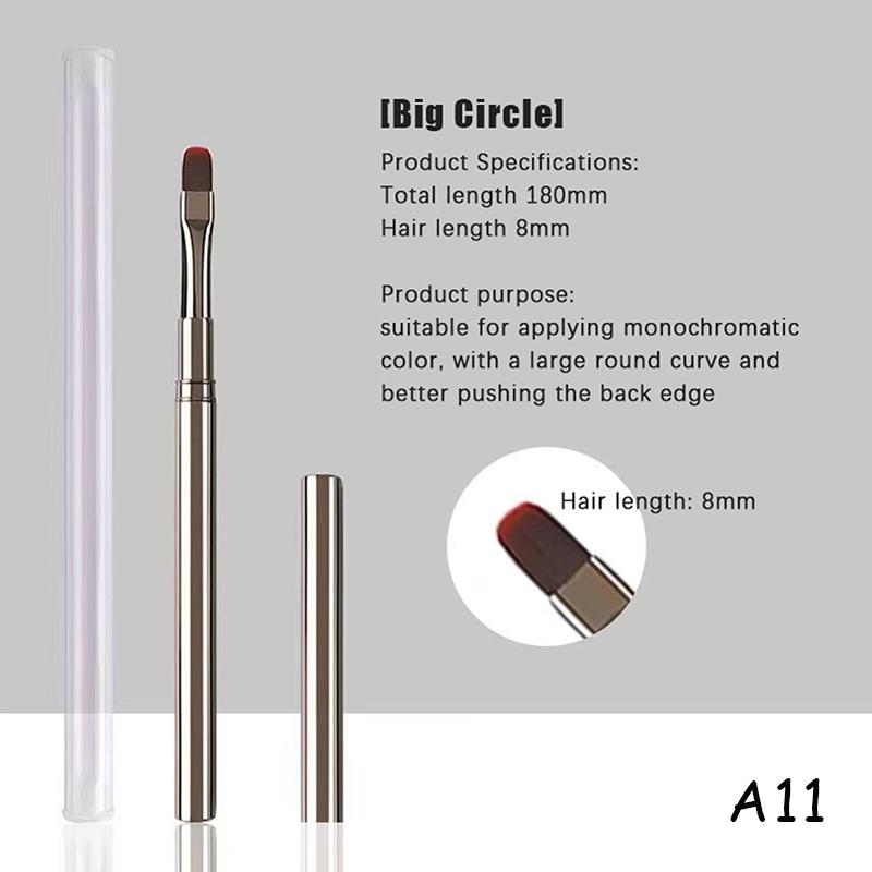 Nail Glue Phototherapy Brush UV Gel Painting Pen Nail Art Drawing Liner Brush Metal Manucure Professionnel Brushes Tools