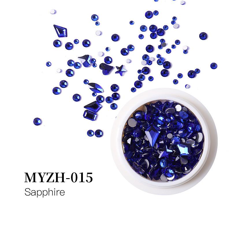 Round Box Nail Art Jewelry Glass Round Diamond Special-Shaped Diamond Flat Bottom Diamond Nail Art Diamond Jewelry Mixed