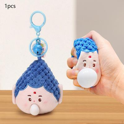 Buddha Plush Keychain Cute Funny Soft Cartoon Pendant Realistic