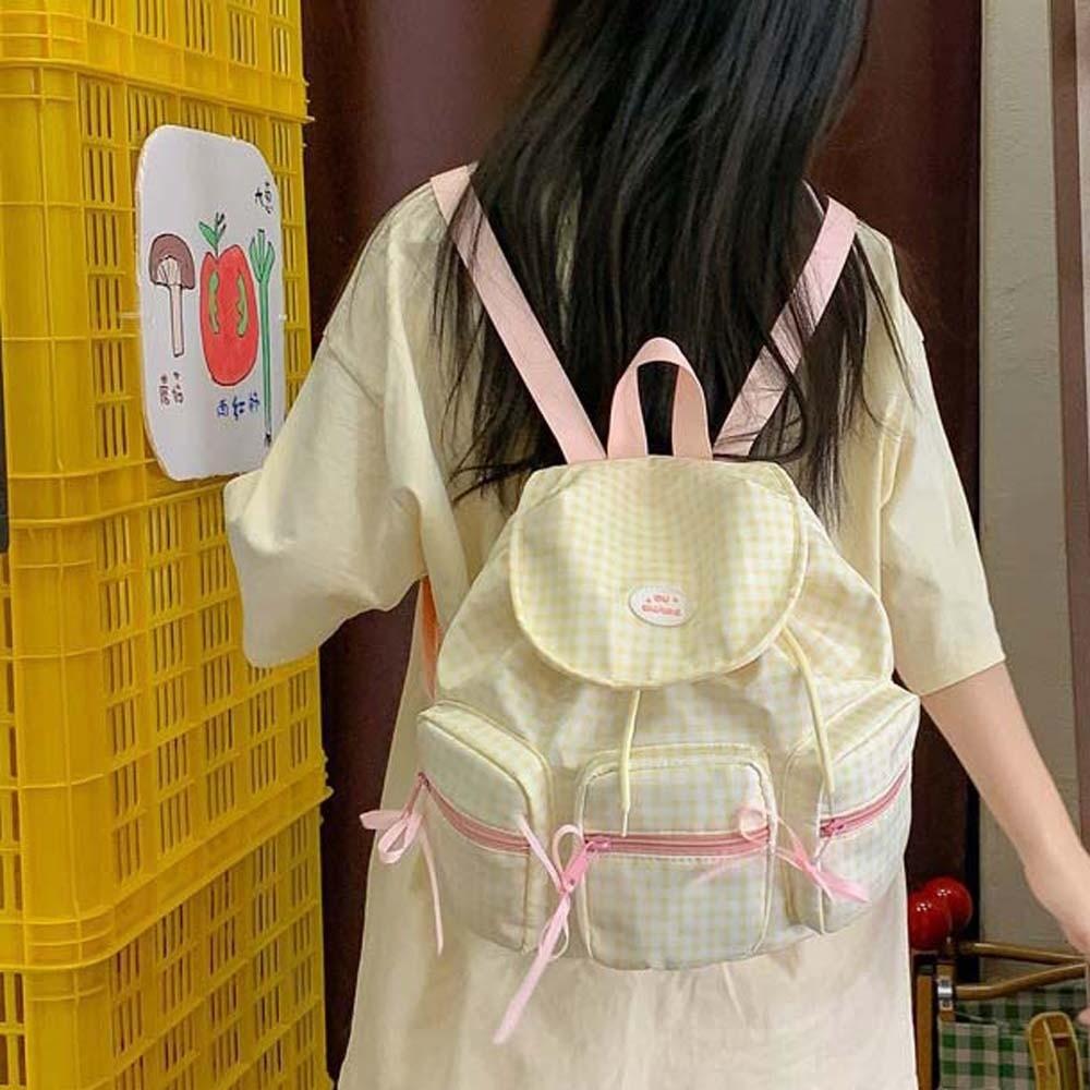 Sweet Women Daily School Bag Large Capacity Silver PU Daypack Korean Drawstring Backpack  Outdoor