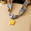 316L Edelstahl Graues Band Gliederkette Klassisch 5-Blatt-Blume Anhänger Halskette Damen 18k Vergoldet Wasserdichter Schmuck