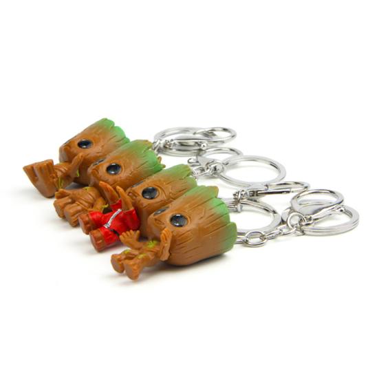 Guardians of Galaxy Tree Man Groot Figure Pendant Key Ring Bag Holder Keychain