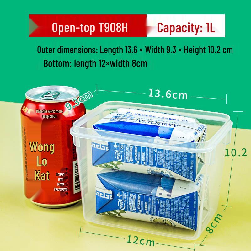 1L Lidless Plastic Storage Box for Fresh Ingredients and Seasonings