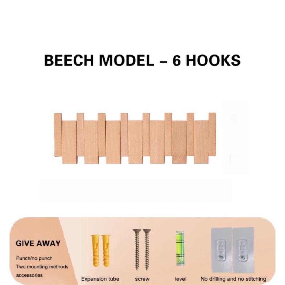 Wall Mounted Wood Coat Racks Piano Key Shaped Hats Organizer Creative Clothes Hook Keys