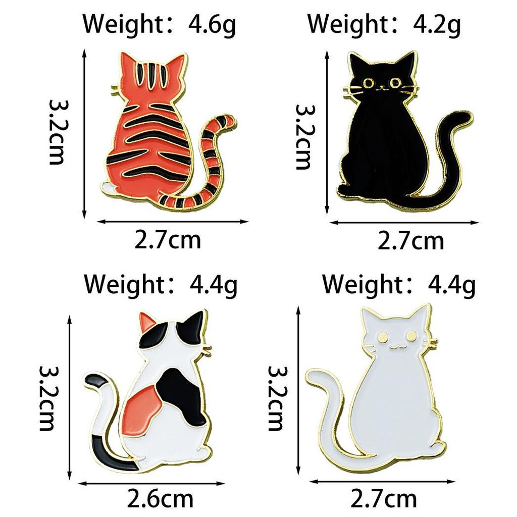 Creative Cartoon Cat Brooch: Cute, Versatile Metal Badge for Clothing, Hats, Bags