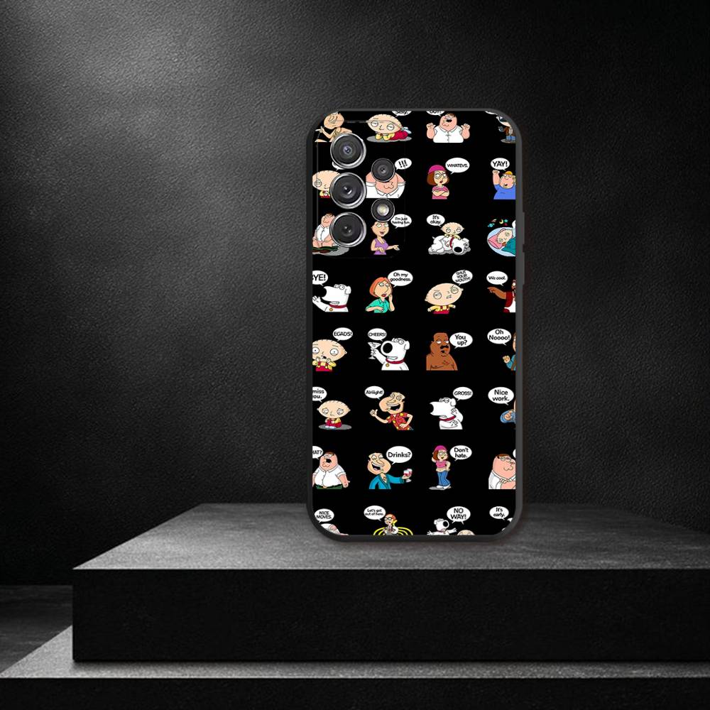 F-Family Funny G-Guy For Samsung S 25,24,23,22,30,21,10,9,Ultra,Plus,Lite,FE,4,5G Phone Case Black Soft Case