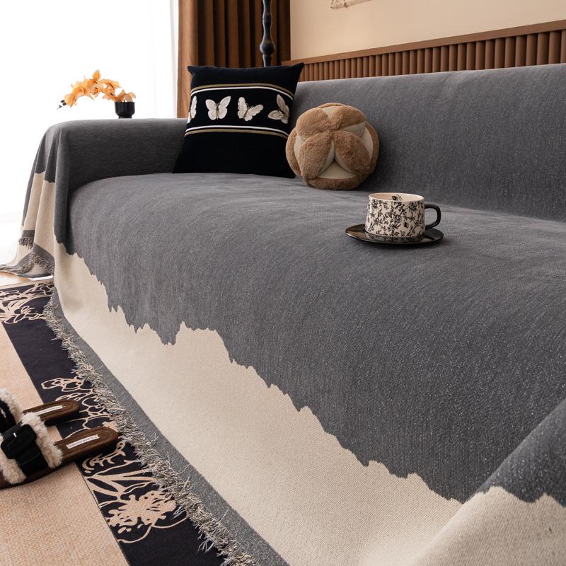 

Новый чехол для дивана из шенилла, антицарапающий одеяло из белого и серого дерева, полотенце для дивана, декор для гостиной, гобеленовый чехол для дивана 180*150cm серый