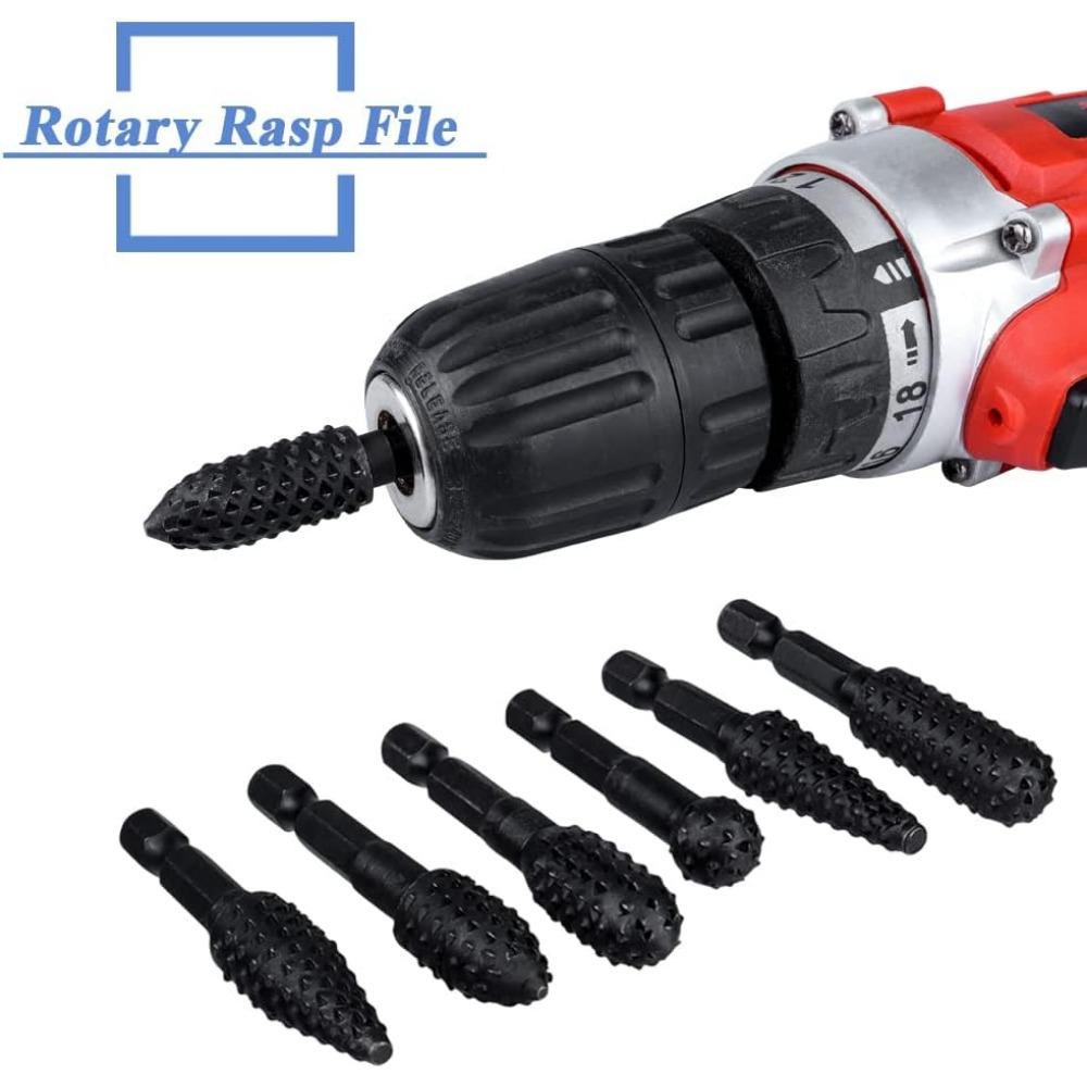 5 szt./10 szt. Zestaw frezów obrotowych, tarników, pilników do rzeźbienia w drewnie, wierteł tarnikowych z trzpieniem sześciokątnym 1/4'' Zestaw pilników obrotowych tarnikowych pasujący do majsterkowania w drewnie