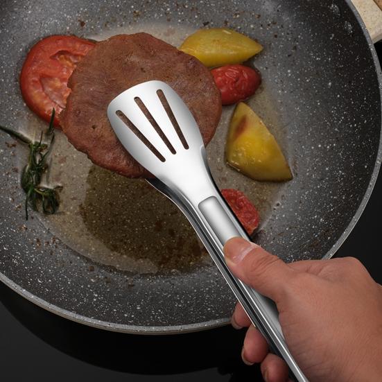Food Tongs Anti-heat Easy To Grip Portable Stainless Steel Food Tongs Kitchen Utensils