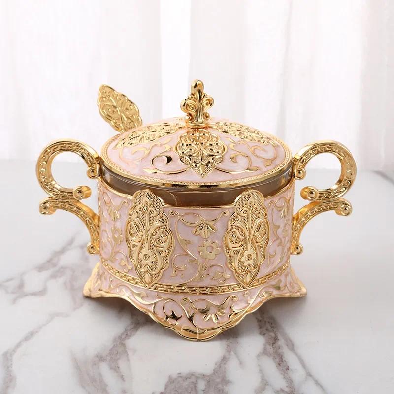 Creative Fashion Sugar Cup, Sugar Cup Spice Bottle, Restaurant Kitchen Products, Golden Peacock Pattern, Sugar Valley