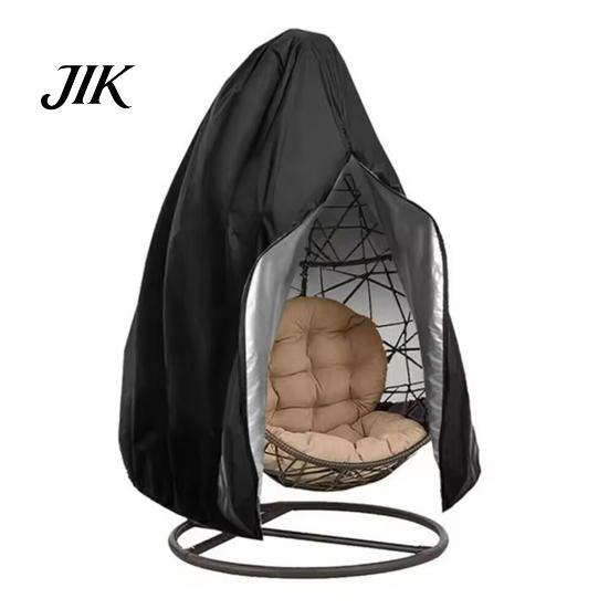 Swing Egg Chair Cover Hanging Hammock Heavy Duty Oxford Cloth Weather-resistant Waterproof Outdoor All-weather Patio Single Double Seat with L чёрный