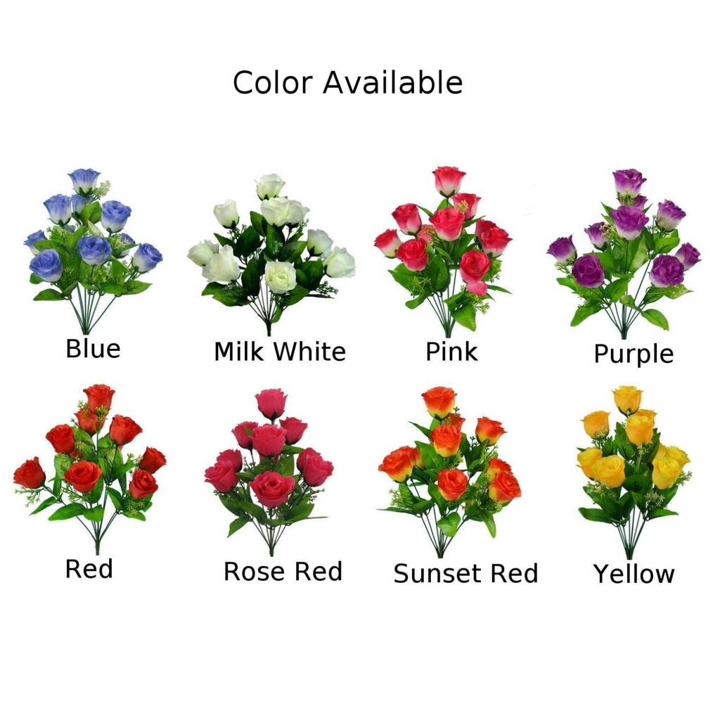 Graceful 10 Heads Fake Rose Bud Bunch for Wedding and Garden Decor