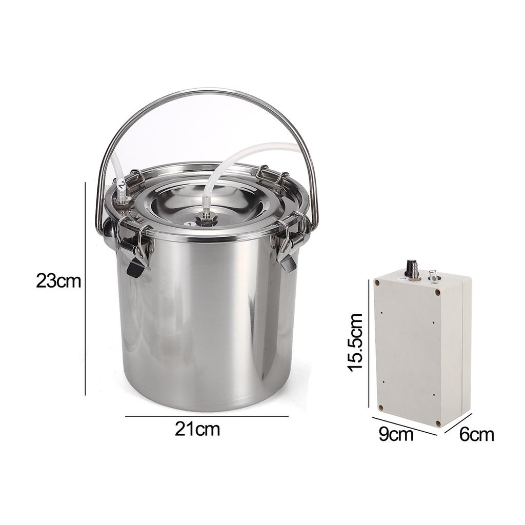 5L 220/110V Stainless Steel Milker For Farm Cows Goats Vacuum Pump Bucket Pasture Cow Sheep Milker Electric Milking Machine