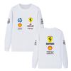 Moletom Unisex Masculino Feminino Primavera e Outono Estampa F1 Ferrari Racing Gola Redonda Casual Largo Manga Longa Pulôver Esportivo Streetwear