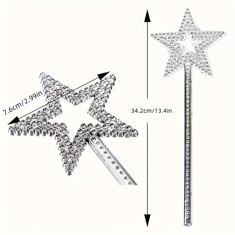 1 ks Hůlka princezny víly, Stříbrná kouzelná hvězdná hůlka, Hůlka Glindy, Zářící andělská hůlka pro dívky a dospělé, Kostým, Narozeninová oslava