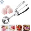 Cucchiaio per gelato in acciaio inox Cucina Purè di patate Anguria Gelatina Yogurt Biscotti Manico a molla Paletta Accessori da cucina