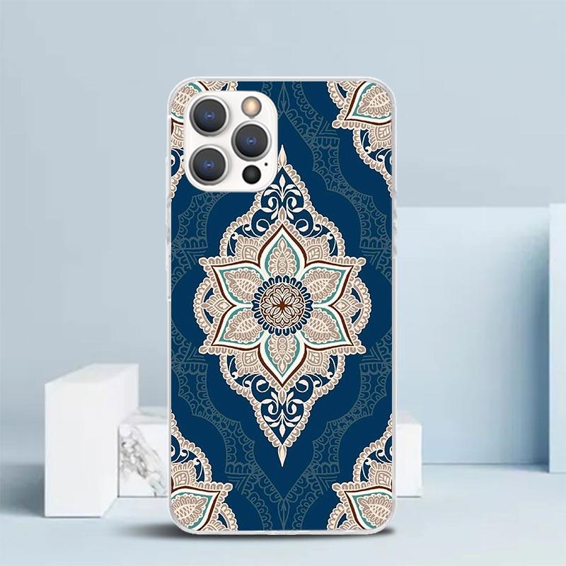 Totem Mandala Colorful Flower Phone Case For IPhone 16 17 Air 16E 15 14 Plus 13 Mini 12 11 Pro Max 7 8 + SE 2020 Soft TPU Back C