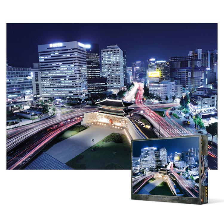 1000 piece jigsaw puzzle - night view of Sungnyemun Gate, popular Korean puzzle