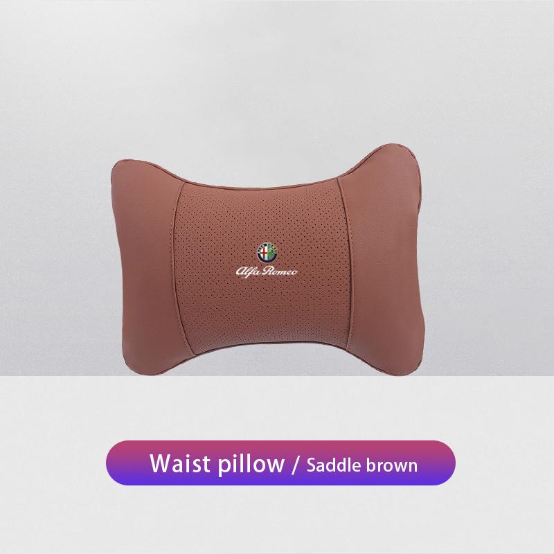 1Pcs Car Seat Headrest Auto Logo Neck Pillow For Alfa Romeo 156 159 147 4C 8C 166 Giulia Giulietta Mito Stelvio Spider GT Tonale