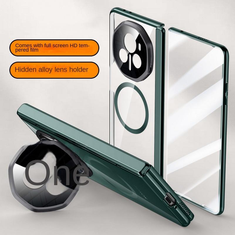 Magsafe Magnetic Transparent Privacy Screen Tempered Glass Protector Case For Honor Magic V3 Spring Hinged Holder Back Cover