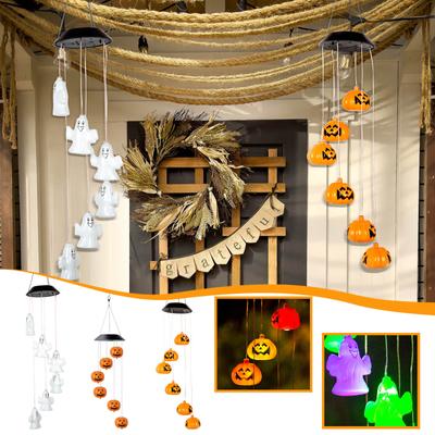 Halloween Windspiele Lichter Außen Haus Dekor Outdoor Dekor Hängende Solar Powered Lichter Im Freien Windspiel Hängende Garten Lichter Solar Wind Glocke