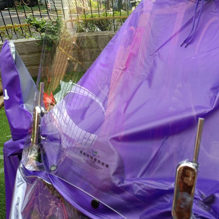 Enhanced Electric Vehicle Motorcycle Rain Poncho with Double Windshield