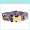 Pet Dog Collar With Printed Design And Bone Decoration For Small Medium Large Pets