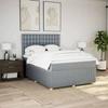 Maison Exclusive - Bed Slatted Base with Mattress Light Grey 160x200cm Fabric