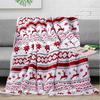 Plush Double Blanket With Christmas Snowflake Elk Printing Design Daily For