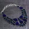 Natural Blue Moldavite, Iolite 925 Sterling Silver Jewelry Necklace 18" r2f65