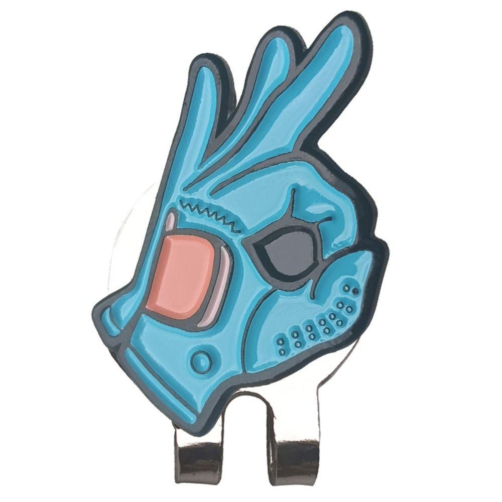 Cartoon Pattern Golf Cap Clip OK Sign Golf Hat Marker Creative Golf Ball Mark  Baseball Cap Clips