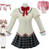 Puella Magi Madoka Magica Schuluniform Cosplay Kostüm Komplettset mit Perücke für Halloween-Party