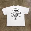 Pure Cotton Niche Oversized Hiphop Style Cool Skullprint Roundneck Shortsleeved Simple Halfsleeved Trendy Shirt