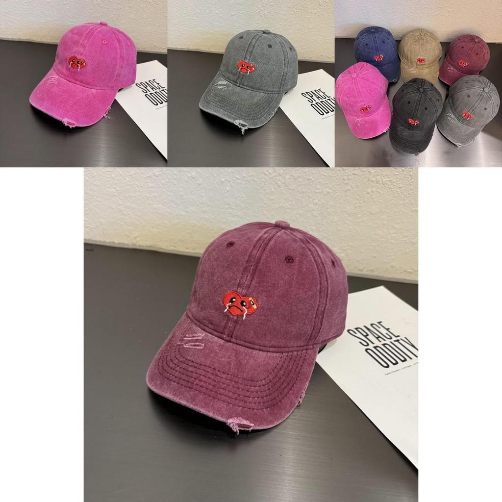 Crying Heart Shaped Baseball Cap With Washed Cotton For Summer Sun Protection Outdoor Casual