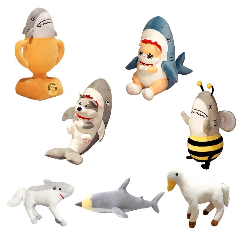 Hilarious Shark Riding Horse Plush Toy, Funny Sharkbee Bee Plush, Creative Trendy Gift For Boys And Girls