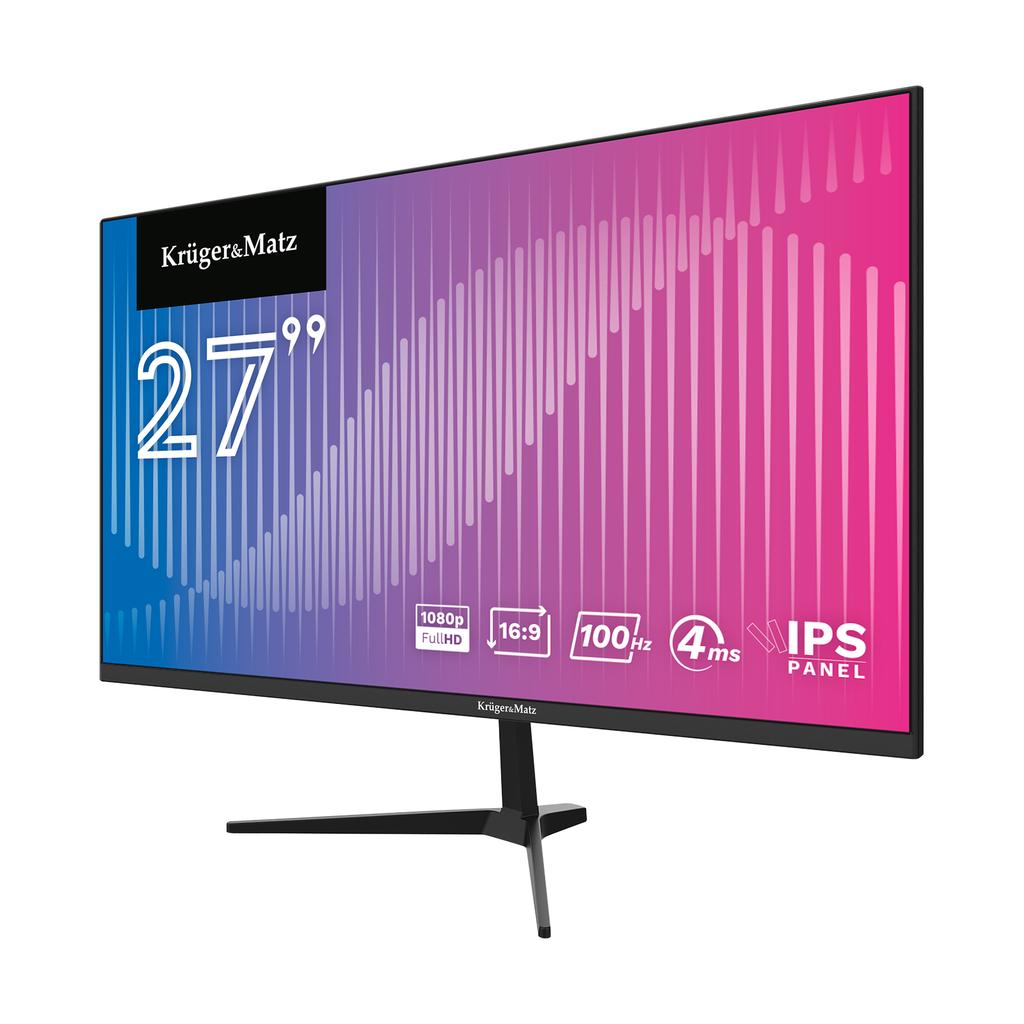 Kruger&Matz 27" Fullhd 100Hz Ips Hdmi Vga Frameless Led Monitor With Speakers