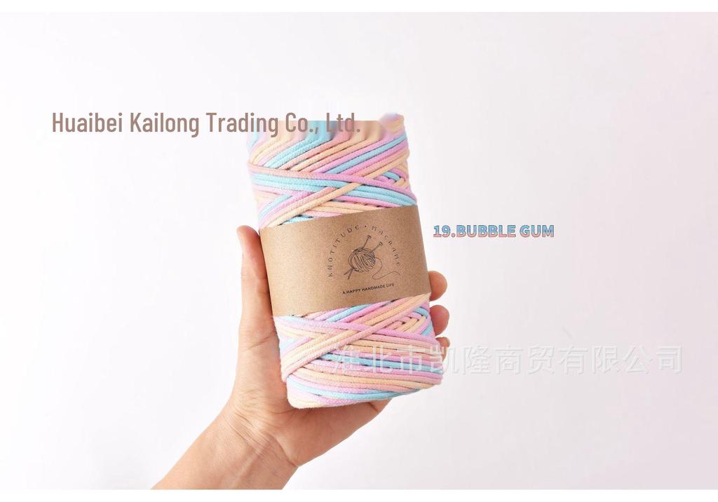 100 Yards 3mm Gradient Color Cotton Core-Spun Rope for DIY Projects