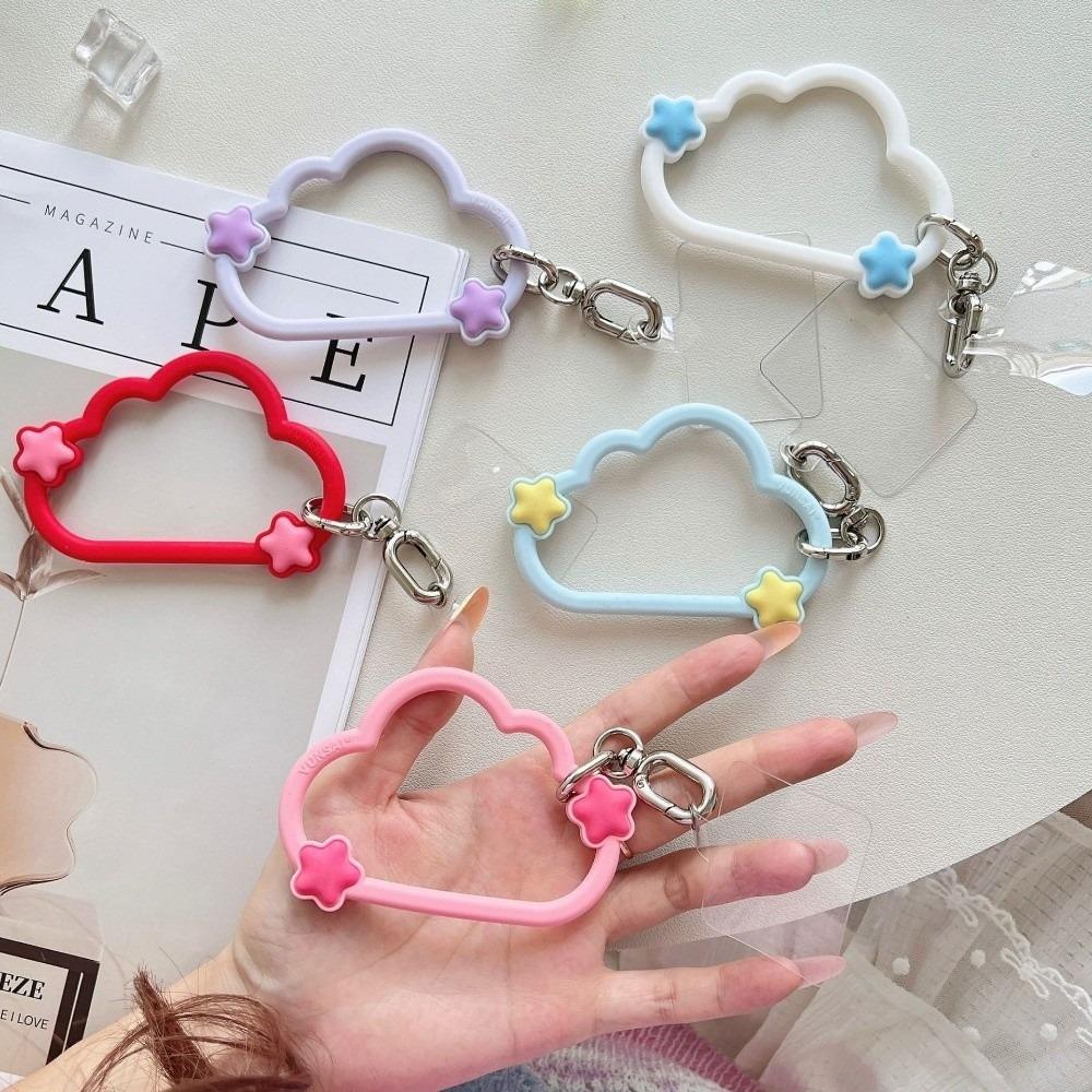 INS Silicone Phone Lanyard Strap Anti-Lost Cartoon Wrist Phone Strap Clouds Shape Expanded Phone Case Pendant Bag Charm