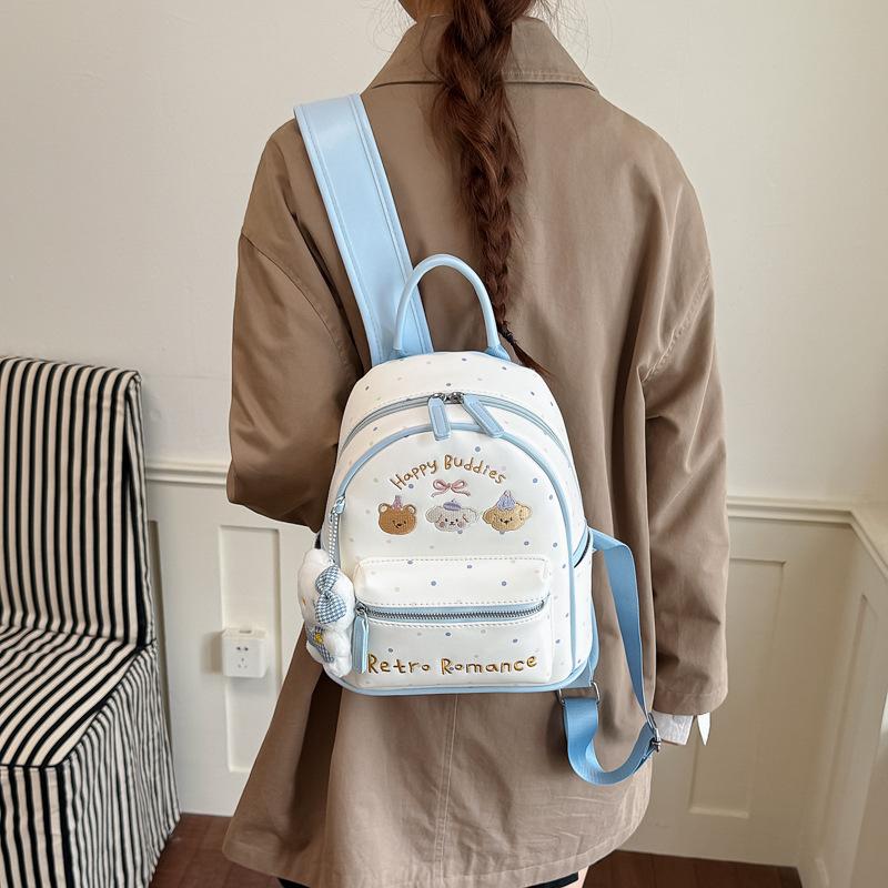 Schoolbag Sweet Cartoon Love Printed Backpack Korean Niche Design Cat Backpack Large Capacity Leisure Travel Bag