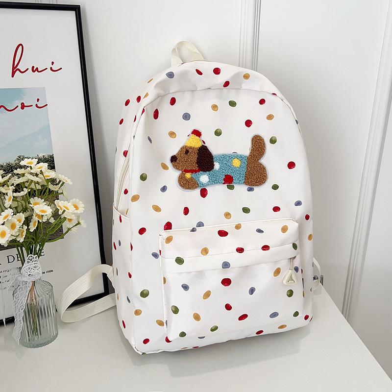 Mochila Fofa de Bolinhas Dachshund Grande Capacidade Casual Estudante Escolar Bolsa de Viagem Delicada Personalidade Moderna Presentes