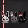 Squeeze Stress Relief Toy Plush Doll with Metal Hanging Loop, Dark Style Rabbit Pendant Bag Identifier Charm Toy, Funny Expression Doll, Collectible
