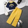 Kids' Summer Slim-fit Y2K T-shirt & Wide-leg Pants Set