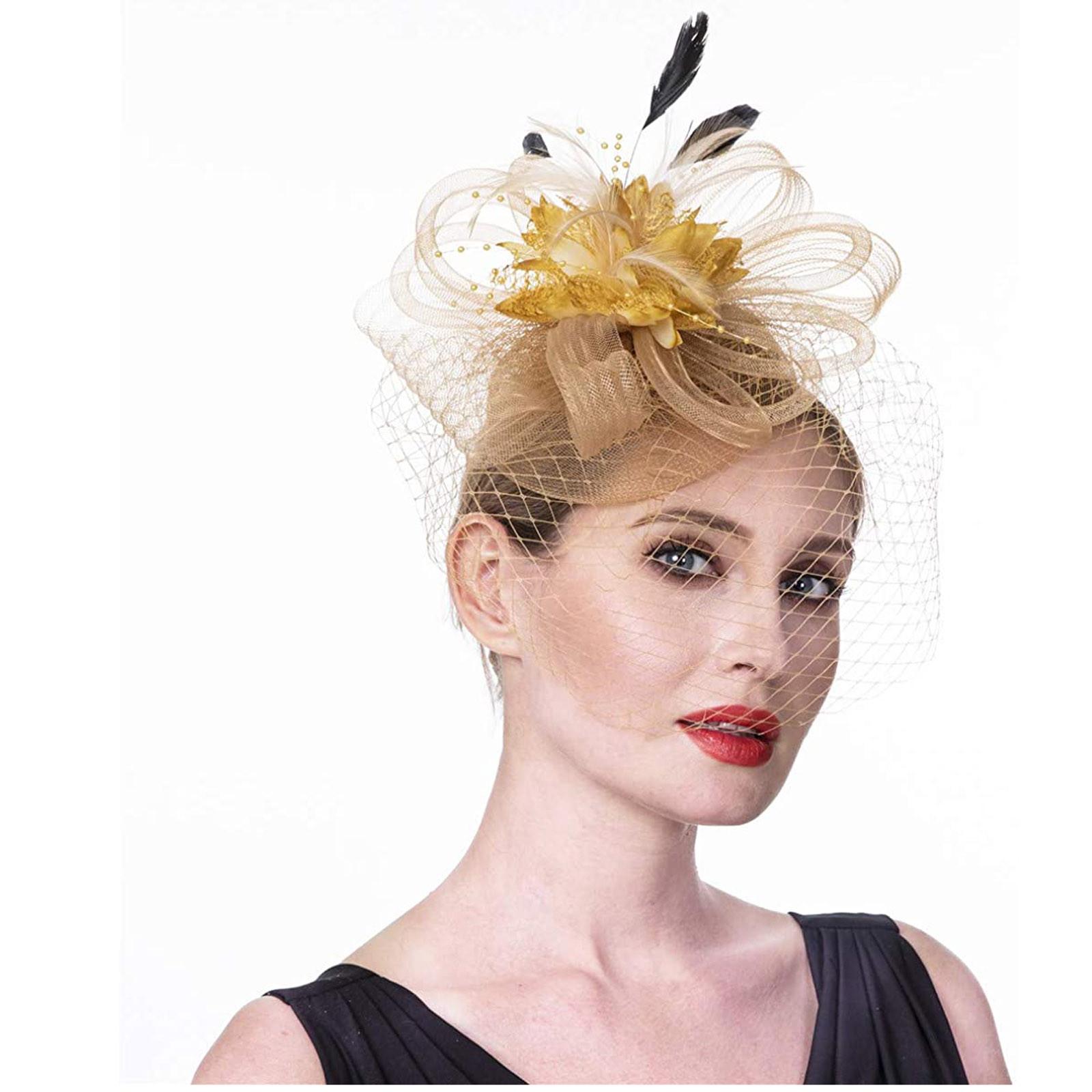 

Женщины Девушки Сетка Чародеи Шляпа Коктейльная Вечеринка Оголовье Головной Убор Свадебная Шляпа One Size жёлтый