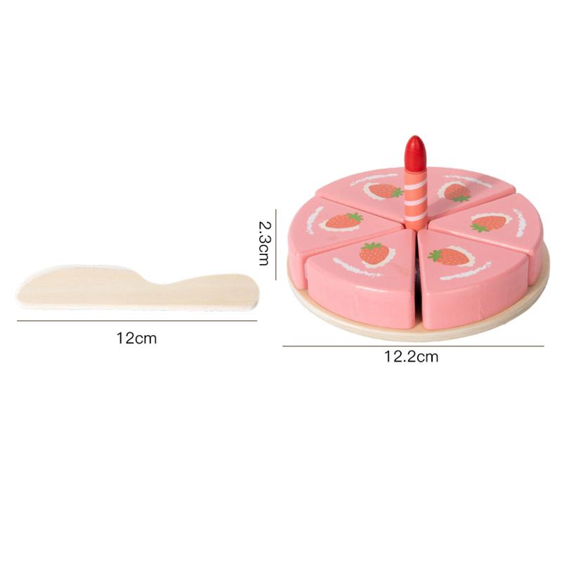 Brinquedos de Cozinha de Madeira para Crianças Brinquedo de Bolo de Aniversário Simulado Jogo de Cortar Comida de Faz de Conta Brinquedo de Role Play para Crianças Presentes para Menino Menina
