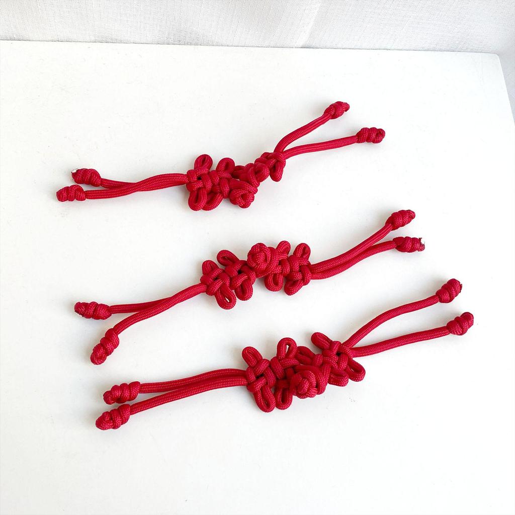 Retro Chinese Wedding Red Cord Accessories with Knot and Frog Button