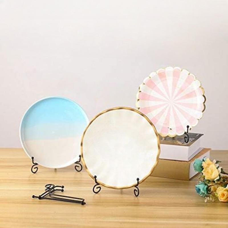 1pc Black Iron DIY Craft Bracket Book Holder Photo Pedestal Bowl Picture Frame Plate Rack Display Stand Easel Storage Holders